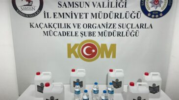 Samsun’da etil alkol ve sahte içki ele geçirildi