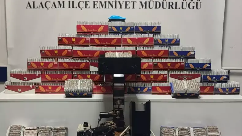 Alaçam’da 13 Bin Makaron Ele Geçirildi