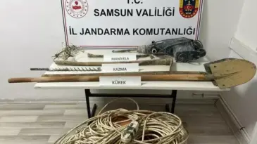 Samsun’da Kaçak Kazı Yapan 9 Şüpheli Suçüstü Yakalandı